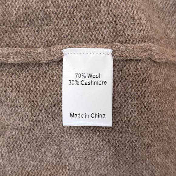 NEW La Ligne Cashmere V Neck Collared Sweater size Medium Camel Wool Pullover - Picture 7 of 9